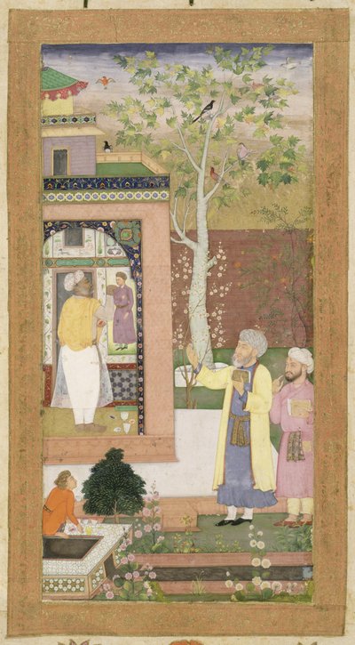 An Artist Decorating the Interior of a Garden Pavilion, from the Small Clive Album, c.1600 by Mughal School